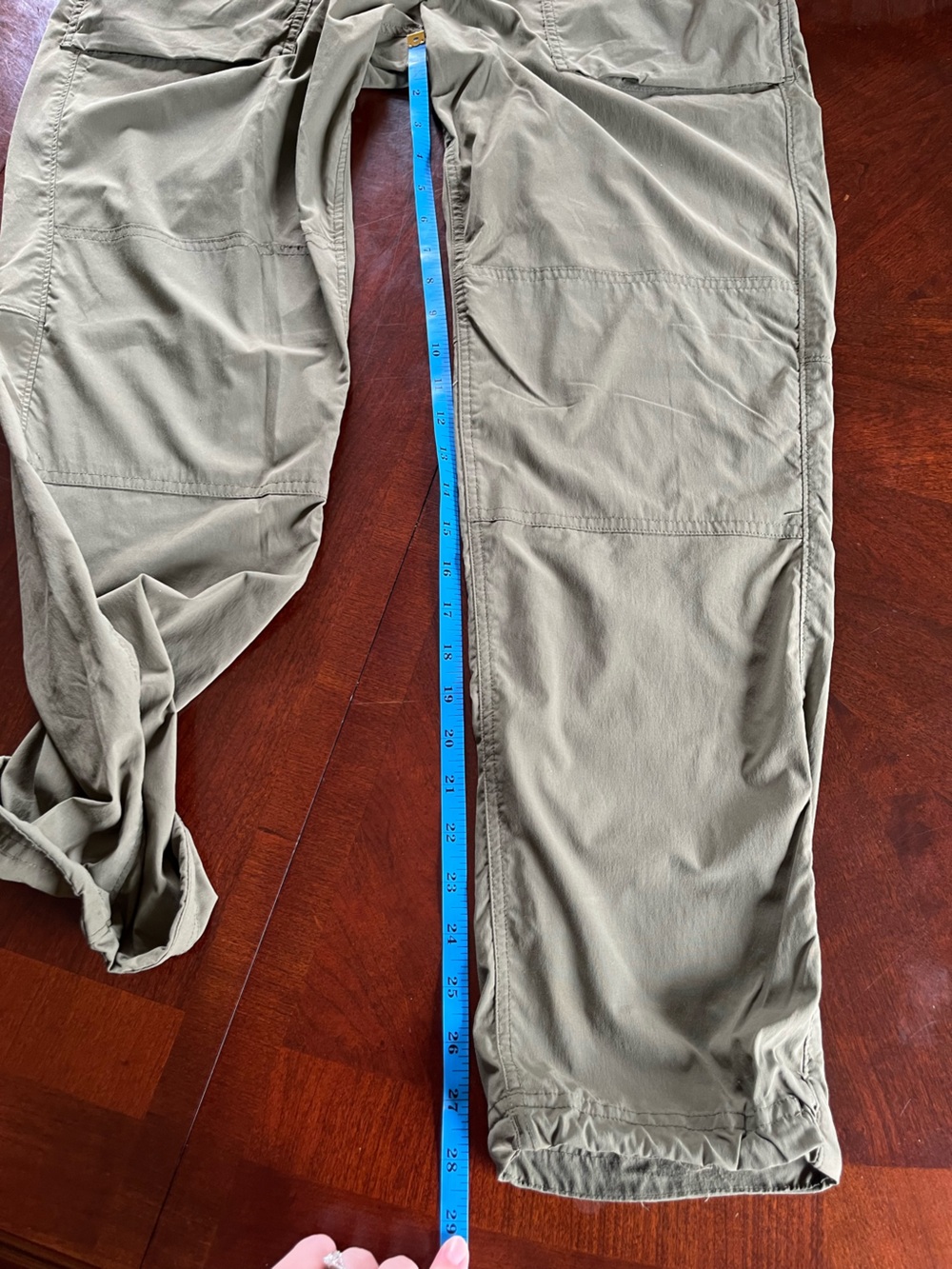 REI Nylon & Spandex Army Green Lightweight Hiking Camping Pants Size 14 - Picture 14 of 15